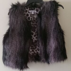 Jennifer Lopez Black and Brown Animal Print Vest